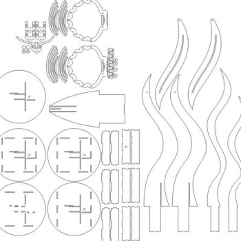 Intra απο ξύλο plywood 3mm-4mm πάχος – Ξύλινο ρυθμιζόμενο φωτιστικό δαπέδου από κοχύλι 30x35 cm INTRAVECTRY-MY559296 - Image 2
