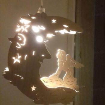 Intra απο ξύλο plywood 3mm-4mm πάχος – ξύλο Fantasy Fairy on Moon Wood Lamp File 50x60 cm INTRAVECTRY-MY557968 - Image 1