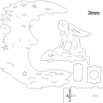 Intra απο ξύλο plywood 3mm-4mm πάχος – ξύλο Fantasy Fairy on Moon Wood Lamp File 50x60 cm INTRAVECTRY-MY557968 - Image 2