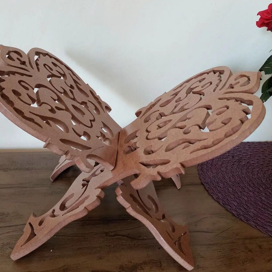 Intra απο ξύλο plywood 3mm-4mm πάχος – Πτυσσόμενο ξύλο βάσης βιβλίου Rehal Al Quran 25x25 cm INTRAVECTRY-MY558847