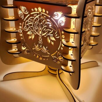 Intra απο ξύλο plywood 3mm-4mm πάχος – Επιτραπέζιο φωτιστικό κομοδίνου σκιάς Tree of Life 50x60 cm INTRAVECTRY-MY557908 - Image 1