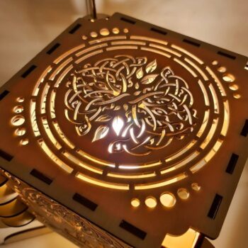 Intra απο ξύλο plywood 3mm-4mm πάχος – Επιτραπέζιο φωτιστικό κομοδίνου σκιάς Tree of Life 50x60 cm INTRAVECTRY-MY557908 - Image 2