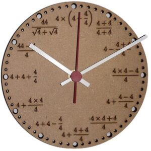 Intra απο ξύλο plywood 3mm-4mm πάχος – ξύλο Ξύλινο ρολόι τοίχου Math Lover 10x10 cm INTRAVECTRY-MY554321