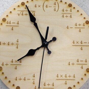 Intra απο ξύλο plywood 3mm-4mm πάχος – ξύλο Ξύλινο ρολόι τοίχου Math Lover 10x10 cm INTRAVECTRY-MY554321 - Image 2