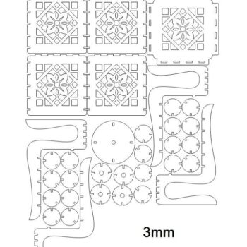 Intra απο ξύλο plywood 3mm-4mm πάχος – Επιτραπέζιο φωτιστικό νύχτας με σκιά με floral σχέδιο για διακόσμηση σπιτιού 50x60 cm INTRAVECTRY-MY558250 - Image 2