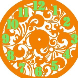 Intra απο ξύλο plywood 3mm-4mm πάχος – ξύλο ρολόι τοίχου με floral σχέδιο 25x30 cm INTRAVECTRY-MY560925