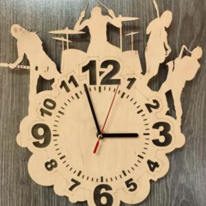 Intra απο ξύλο plywood 3mm-4mm πάχος – ξύλο Ρολόι τοίχου Music Band 12x15 cm INTRAVECTRY-MY554373