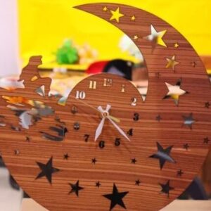 Intra απο ξύλο plywood 3mm-4mm πάχος – ξύλο ρολόι τοίχου Mermaid on The Moon 15x20 cm INTRAVECTRY-MY557131
