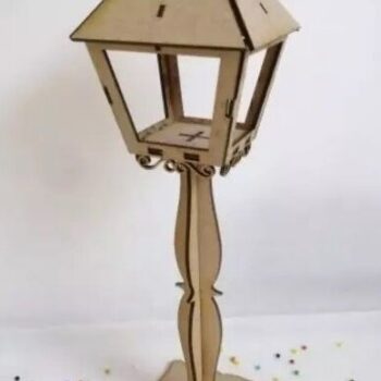 Intra απο ξύλο plywood 3mm-4mm πάχος – Vintage ξύλο Φαναριού Post Lamp Street 40x45 cm INTRAVECTRY-MY557911 - Image 1