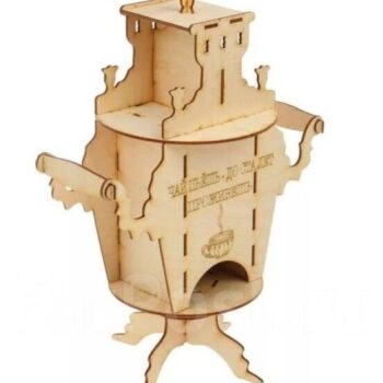 Intra απο ξύλο plywood 3mm-4mm πάχος – ξύλο διανομέα φακέλων τσαγιού σε σχήμα Samovar 40x40 cm INTRAVECTRY-MY560362 - Image 1