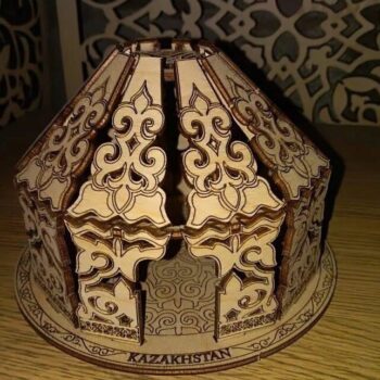 Intra απο ξύλο plywood 3mm-4mm πάχος – Επιτραπέζιο Αναμνηστικό Παραδοσιακό ξύλο Yurt 20x20 cm INTRAVECTRY-MY554468 - Image 3