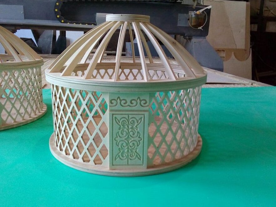 Intra απο ξύλο plywood 3mm-4mm πάχος – ξύλο μπολ καραμέλας σε σχήμα Yurt 30x35 cm INTRAVECTRY-MY554470