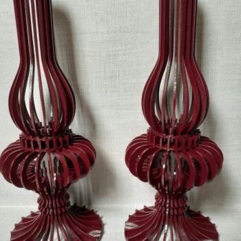 Intra απο ξύλο plywood 3mm-4mm πάχος – Vintage Κηροπήγιο Λάμπα Σκιά ξύλο 20x20 cm INTRAVECTRY-MY557914 - Image 1