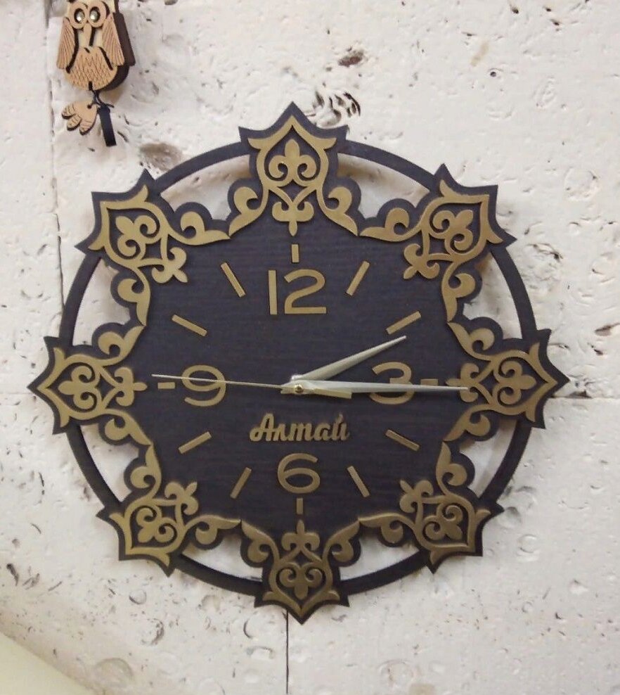 Intra απο ξύλο plywood 3mm-4mm πάχος – Ξύλινο ρολόι τοίχου σε δύο στρώσεις 35x40 cm INTRAVECTRY-MY554495