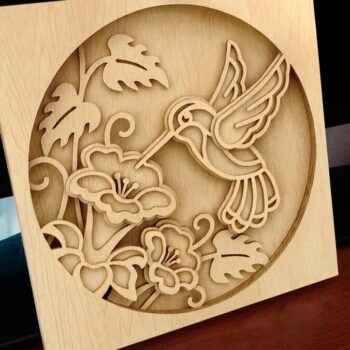 Intra απο ξύλο plywood 3mm-4mm πάχος – Πολυστρωματικό ξύλο διακόσμησης τοίχου Hummingbird 50x60 cm INTRAVECTRY-MY554521 - Image 1