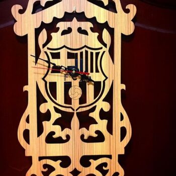 Intra απο ξύλο plywood 3mm-4mm πάχος – ξύλο ρολογιού τοίχου Soccer FC Barcelona 50x60 cm INTRAVECTRY-MY560956 - Image 2