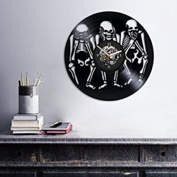 Intra απο ξύλο plywood 3mm-4mm πάχος – ξύλο ρολογιού τοίχου βινυλίου Skeleton 40x40 cm INTRAVECTRY-MY560963 - Image 1