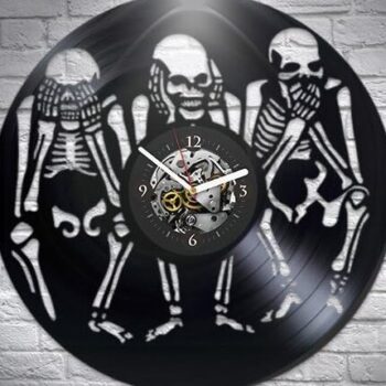 Intra απο ξύλο plywood 3mm-4mm πάχος – ξύλο ρολογιού τοίχου βινυλίου Skeleton 40x40 cm INTRAVECTRY-MY560963 - Image 2