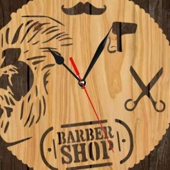 Intra απο ξύλο plywood 3mm-4mm πάχος – ξύλο ρολογιού τοίχου κομμωτηρίου κομμωτηρίου κουρείων 25x25 cm INTRAVECTRY-MY560964 - Image 1