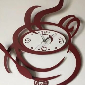 Intra απο ξύλο plywood 3mm-4mm πάχος – ξύλο Ρολόι τοίχου Κουζίνας Φλιτζάνι Καφέ 20x25 cm INTRAVECTRY-MY557726 - Image 1