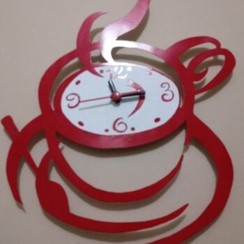 Intra απο ξύλο plywood 3mm-4mm πάχος – ξύλο Ρολόι τοίχου Κουζίνας Φλιτζάνι Καφέ 20x25 cm INTRAVECTRY-MY557726 - Image 2