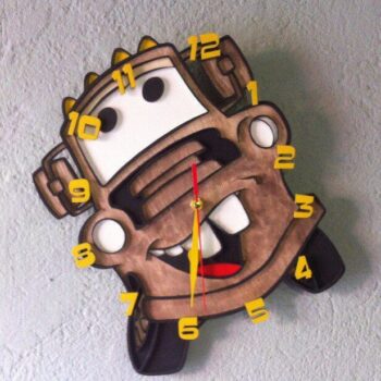 Intra απο ξύλο plywood 3mm-4mm πάχος – ξύλο Disney Car Παιδικό ρολόι τοίχου 40x40 cm INTRAVECTRY-MY560975 - Image 1