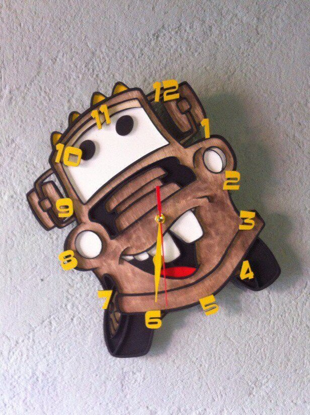 Intra απο ξύλο plywood 3mm-4mm πάχος – ξύλο Disney Car Παιδικό ρολόι τοίχου 35x40 cm INTRAVECTRY-MY557621