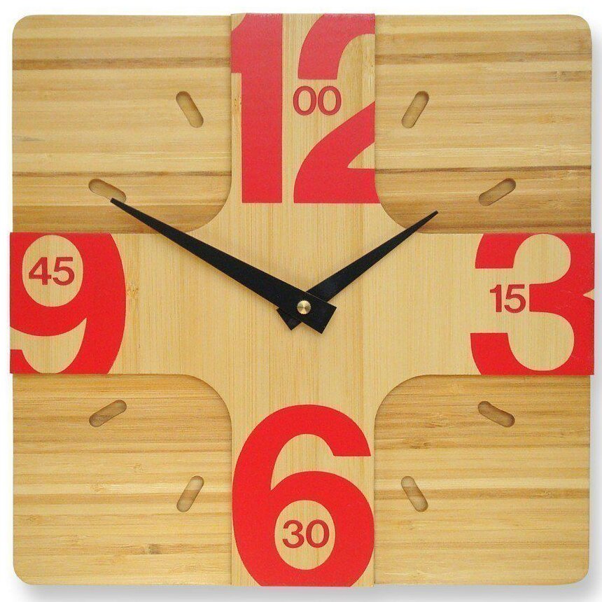 Intra απο ξύλο plywood 3mm-4mm πάχος – ξύλο Ξύλινου Ρολογιού Τοίχου Μοναδικού Σχεδίου 45x50 cm INTRAVECTRY-MY560981