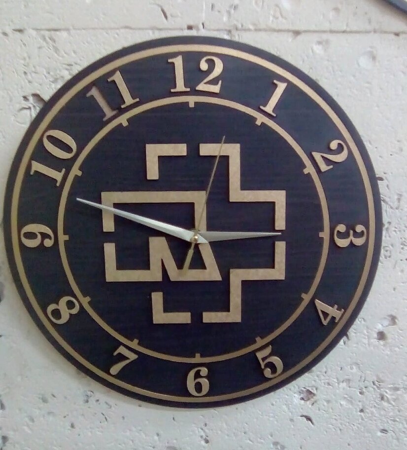 Intra απο ξύλο plywood 3mm-4mm πάχος – ξύλο Ρολόι τοίχου Rammstein 25x25 cm INTRAVECTRY-MY560984