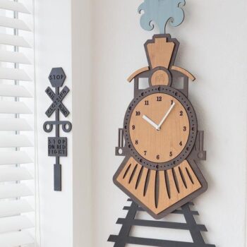 Intra απο ξύλο plywood 3mm-4mm πάχος – Ξύλινο Ξύλινο ρολόι τοίχου για παιδικό δωμάτιο 25x30 cm INTRAVECTRY-MY557624 - Image 1