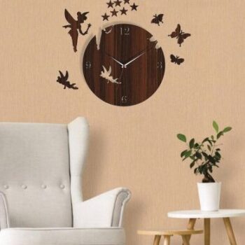 Intra απο ξύλο plywood 3mm-4mm πάχος – Φανταχτερό ρολόι τοίχου Fairy για Σχέδιο Διακόσμησης Δωματίου ξύλο 30x35 cm INTRAVECTRY-MY557164 - Image 2