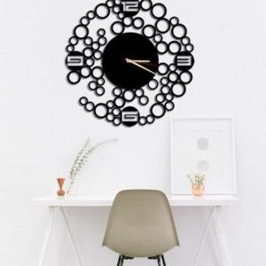 Intra απο ξύλο plywood 3mm-4mm πάχος – ξύλο ρολόι τοίχου Elegant Circles 20x20 cm INTRAVECTRY-MY560990