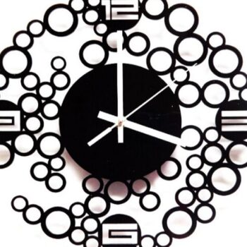 Intra απο ξύλο plywood 3mm-4mm πάχος – ξύλο ρολόι τοίχου Elegant Circles 20x20 cm INTRAVECTRY-MY560990 - Image 2