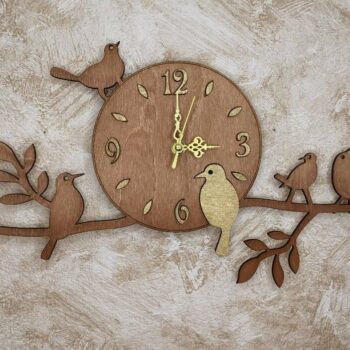 Intra απο ξύλο plywood 3mm-4mm πάχος – ξύλο ρολογιών τοίχου Birds on Branch 35x40 cm INTRAVECTRY-MY560996 - Image 2