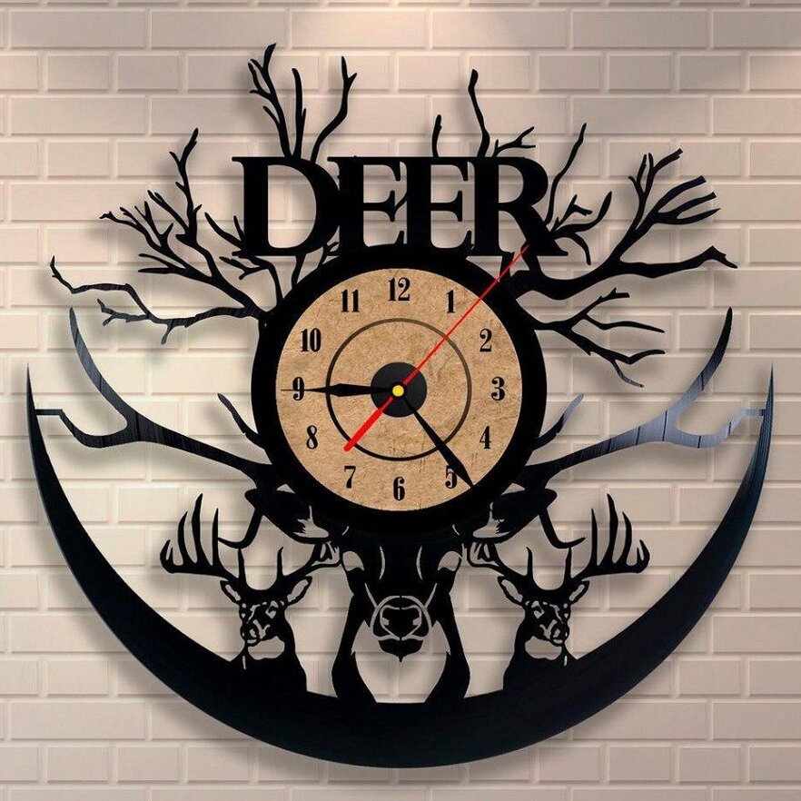 Intra απο ξύλο plywood 3mm-4mm πάχος – ξύλο ρολογιού τοίχου δίσκου βινυλίου ελάφι 25x30 cm INTRAVECTRY-MY560733