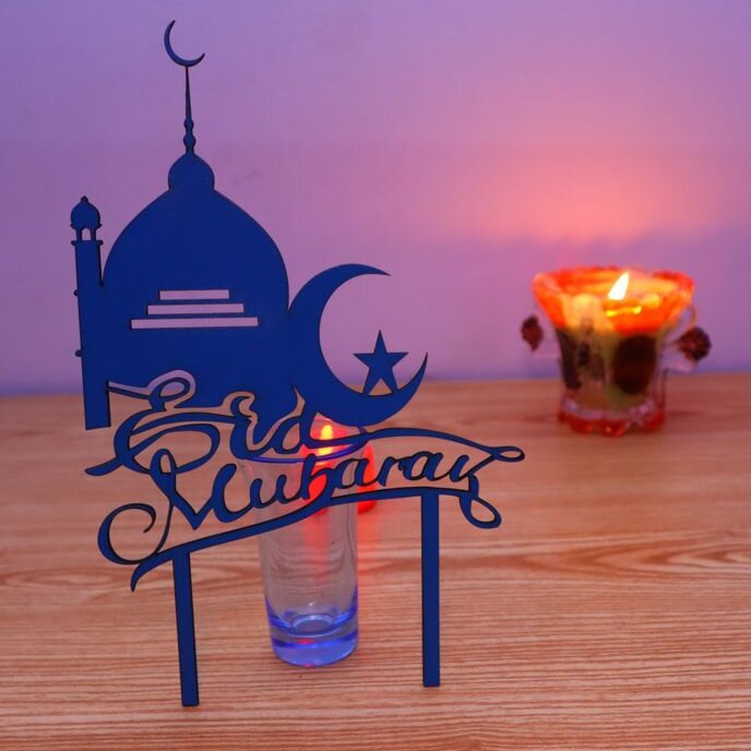 Intra απο ξύλο plywood 3mm-4mm πάχος – ξύλο Ειντ Μουμπάρακ Τζαμί και Τούρτα Τούρτας Ημισέληνος 25x30 cm INTRAVECTRY-MY554594