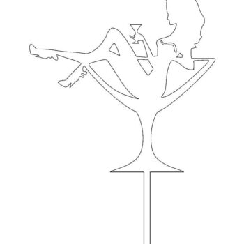 Intra απο ξύλο plywood 3mm-4mm πάχος – Κορίτσι σε ένα γυάλινο κέικ Topper ξύλο 30x30 cm INTRAVECTRY-MY554600 - Image 3