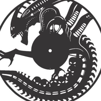 Intra απο ξύλο plywood 3mm-4mm πάχος – ξύλο ρολογιού δίσκων βινυλίου Xenomorph Monster Warrior 40x45 cm INTRAVECTRY-MY554604 - Image 2