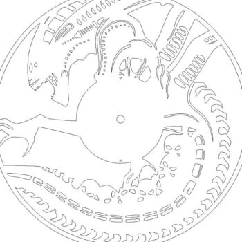 Intra απο ξύλο plywood 3mm-4mm πάχος – ξύλο ρολογιού δίσκων βινυλίου Xenomorph Monster Warrior 40x45 cm INTRAVECTRY-MY554604 - Image 3