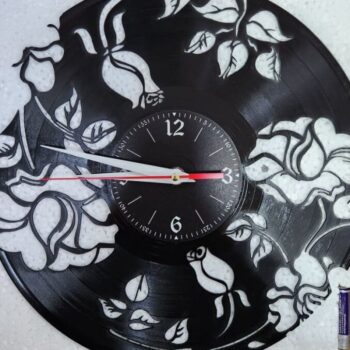 Intra απο ξύλο plywood 3mm-4mm πάχος – ξύλο ρολογιού τοίχου δίσκου Roses Vinyl 40x40 cm INTRAVECTRY-MY561012 - Image 2