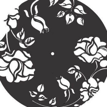 Intra απο ξύλο plywood 3mm-4mm πάχος – ξύλο ρολογιού τοίχου δίσκου Roses Vinyl 40x40 cm INTRAVECTRY-MY561012 - Image 3