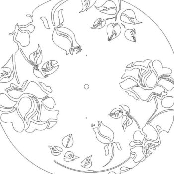 Intra απο ξύλο plywood 3mm-4mm πάχος – ξύλο ρολογιού τοίχου δίσκου Roses Vinyl 40x40 cm INTRAVECTRY-MY561012 - Image 4