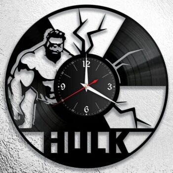 Intra απο ξύλο plywood 3mm-4mm πάχος – ξύλο ρολογιού τοίχου Hulk Superhero Vinyl Record 30x30 cm INTRAVECTRY-MY561013 - Image 1