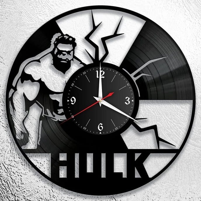 Intra απο ξύλο plywood 3mm-4mm πάχος – ξύλο ρολογιού τοίχου Hulk Superhero Vinyl Record 30x30 cm INTRAVECTRY-MY561013