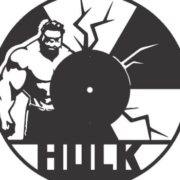Intra απο ξύλο plywood 3mm-4mm πάχος – ξύλο ρολογιού τοίχου Hulk Superhero Vinyl Record 30x30 cm INTRAVECTRY-MY561013 - Image 2