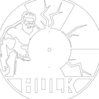 Intra απο ξύλο plywood 3mm-4mm πάχος – ξύλο ρολογιού τοίχου Hulk Superhero Vinyl Record 30x30 cm INTRAVECTRY-MY561013 - Image 3