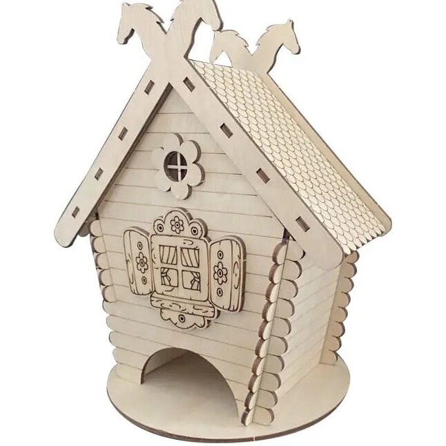 Intra απο ξύλο plywood 3mm-4mm πάχος – ξύλο θήκης για φακελάκια τσαγιού Hut House 35x40 cm INTRAVECTRY-MY554610