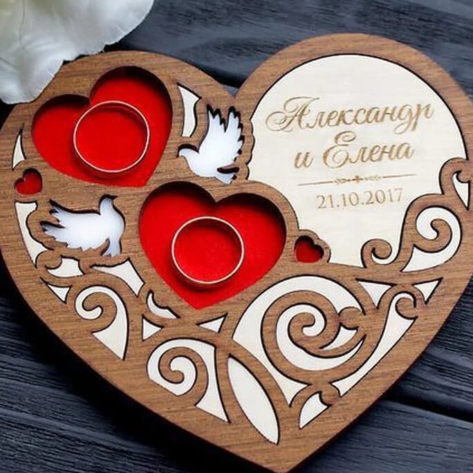 Intra απο ξύλο plywood 3mm-4mm πάχος – ξύλο δίσκου δαχτυλιδιού αρραβώνων σε σχήμα καρδιάς 20x25 cm INTRAVECTRY-MY554611