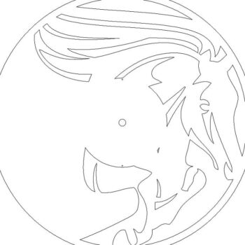 Intra απο ξύλο plywood 3mm-4mm πάχος – ξύλο ρολογιού τοίχου Running Horse Vinyl Record 10x10 cm INTRAVECTRY-MY561016 - Image 2