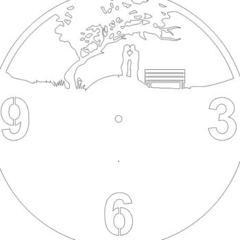 Intra απο ξύλο plywood 3mm-4mm πάχος – ξύλο ρολογιού τοίχου δίσκων βινυλίου Couple Under Tree 30x30 cm INTRAVECTRY-MY554626 - Image 3